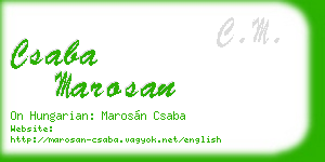 csaba marosan business card